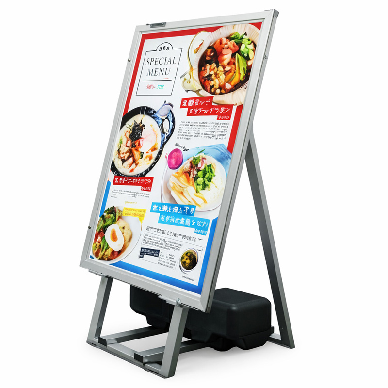 店舗前集客に使われるA型看板（屋外対応・防水モデル）