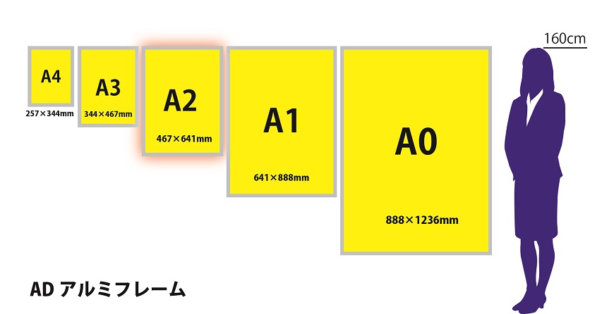 サイズ比較A2アルミ