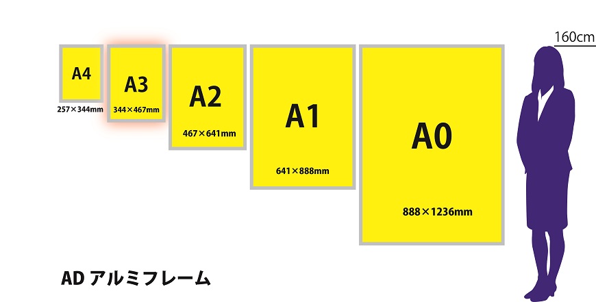 サイズ比較アルミA3